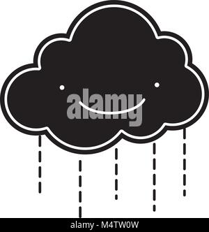 silhouette kawaii cute tender cloud weather Stock Vector Image & Art ...
