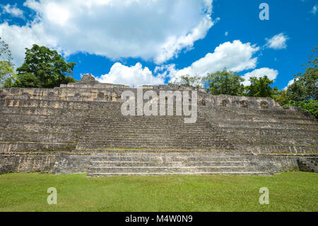 Close up of the Caana pyramid at the Caracol archaeological site of Maya civilization in Belize. Central America Stock Photo