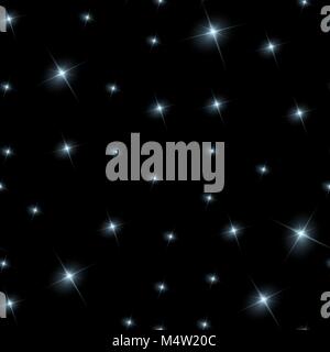 Realistic seamless vector image of the night sky with stars and ...