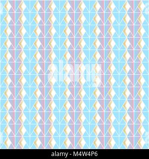 Geometric pattern of gradient ultra violet and light blue triangles with white lines and golden shadow. Vector illustration. Stock Vector