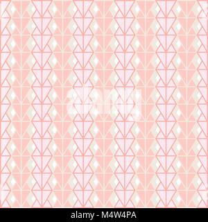 Geometric pattern in pink, old rose (orange), and gray colors; vector illustration, EPS 10. Stock Vector