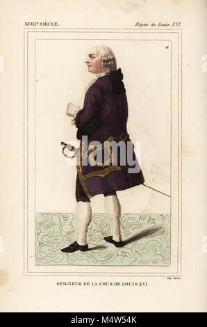 Image of Ceremonial costume of King Louis XVI, 1754-1793. 1825 (lithograph)  by Lecomte, Hippolyte (1781-1857)