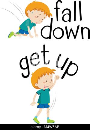 Opposite words for down and up illustration Stock Vector Image & Art ...