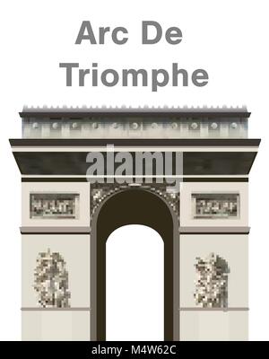 arc de triomphe or victory gate of france Stock Vector