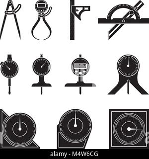 Set of various types of measuring tools. Flat vector Stock Vector