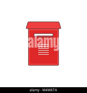 Red Mailbox Support Vector Outline Icon Illustration Stock Vector