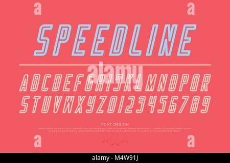 speed, stylized alphabet letters. vector, vintage, slanted font type ...