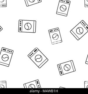 Washer sign seamless pattern background. Business flat vector illustration. Laundress symbol pattern. Stock Vector