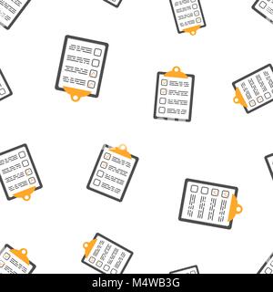 To do list seamless pattern background. Business flat vector illustration. Checklist, task list symbol pattern. Stock Vector