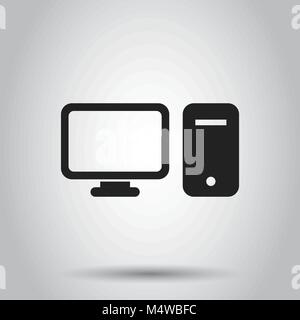Computer, monitor icon. Vector illustration on isolated background. Business concept computer pictogram. Stock Vector