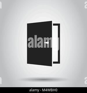 Exit door icon. Vector illustration on isolated background. Business concept open door pictogram. Stock Vector