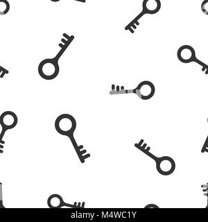Key icon seamless pattern background. Business flat vector illustration. Unlock sign symbol pattern. Stock Vector