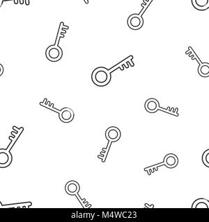 Key icon seamless pattern background. Business flat vector illustration. Unlock sign symbol pattern. Stock Vector