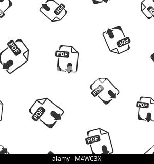 PDF download seamless pattern background. Business flat vector illustration. PDF format board sign symbol pattern. Stock Vector