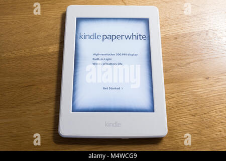 A kindle paperwhite eBook reader Stock Photo