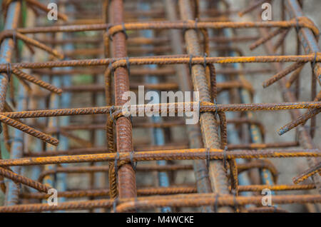 Wire mesh of concrete pouring. Stock Photo