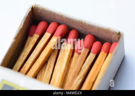 Box of matches isolated on white background Stock Photo