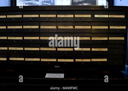 Library catalogue in the Portico Library in Manchester Stock Photo
