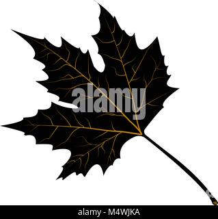 maple leaves black silhouette vector illustration on white background Stock Vector