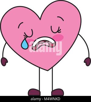 crying heart cartoon icon Stock Vector Art & Illustration, Vector Image ...