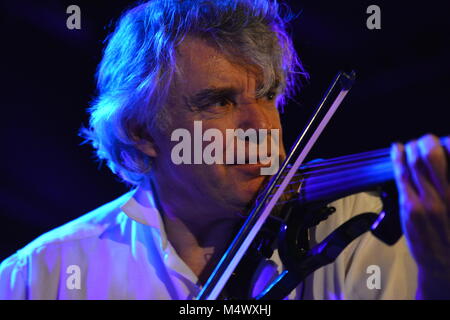 FILE: 18th Feb, 2018. Photo taken: Paris, France. 19th March 2014. Photo shows Didier performing in concert 'Le Petit Journal Montparnasse in 2014'. Didier Lockwood, 62, one of the most famous French jazz violinists, died of a heart attack this Sunday 18th February, announced his agent. He collaborated with the greatest, from Claude Nougaro to Barbara through Jacques Higelin or Miles Davis. Credit: Gilles Delacourd/Alamy Live News