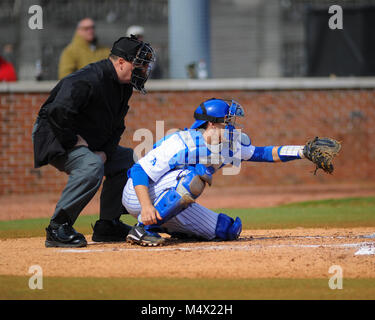 FedEx Park. 18th Feb, 2018. TN, USA; Memphis Tigers C, Jason Santana (32), in action during the NCAA D1 match up with WKU. Western Kentucky defeated the Memphis Tigers, 3-1, at FedEx Park. Kevin Lanlgey/CSM/Alamy Live News Stock Photo