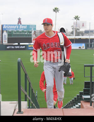 Tempe, Arizona, USA. 15th Feb, 2018. Shohei Ohtani (Angels) MLB : Los Angeles Angels spring training baseball camp at Tempe Diablo Stadium in Tempe, Arizona, United States . Credit: AFLO/Alamy Live News Stock Photo