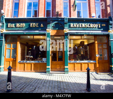 Colour Photograph of Ede & Ravenscroft Menswear Shop, Chancery Lane, London, UK. Credit: London Snapper Stock Photo