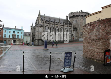 DUBLIN IRELAND, FEBRUARY 02 2018: EDITORIAL PHOTO OF Dublin Castle of Dame Street, Dublin, Ireland. Stock Photo