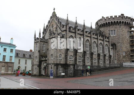 DUBLIN IRELAND, FEBRUARY 02 2018: EDITORIAL PHOTO OF Dublin Castle of Dame Street, Dublin, Ireland. Stock Photo