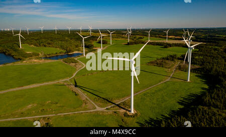 Wind turbines fueling renewable energy Stock Photo