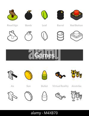 Background with game icons in flat design style Stock Vector Image ...