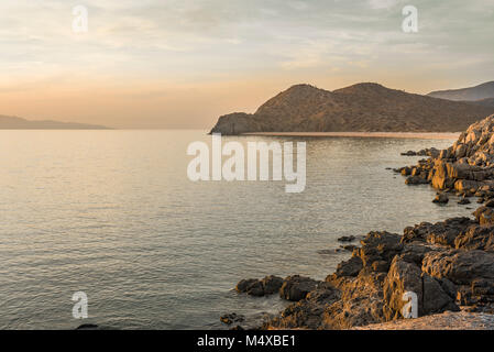 sunrise in EL SALTITO BEACH, in front of Cerralvo island, la Paz Baja California Sur, the sea of Cortes. MEXICO Stock Photo