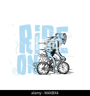 Abstract vector cyclist illustration. Stock Vector