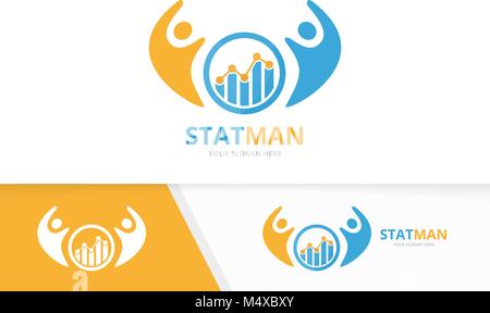 vector graph and people logo combination diagram and family symbol