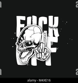 Human white skull vector illustration Stock Vector