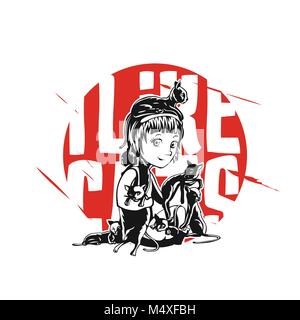 Queen of cats vector illustration. Stock Vector