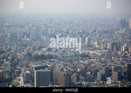 The view from the 45th Floor of the Tokyo Government building showing a view of central Tokyo Stock Photo