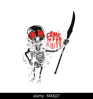 Skull bite vector illustration design. Stock Vector