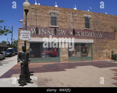 Famous Corner from a Eagles Song in Winslow,Arizona Stock Photo - Alamy