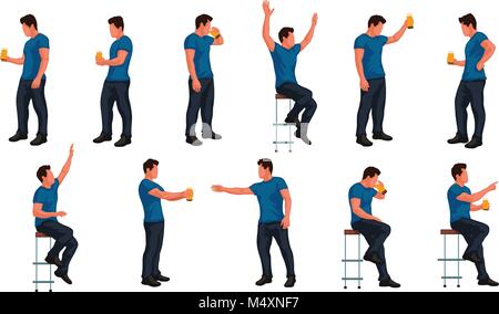 man at party with beer Stock Vector