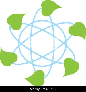 environmentally friendly development of science and technology Earth logotype Stock Vector