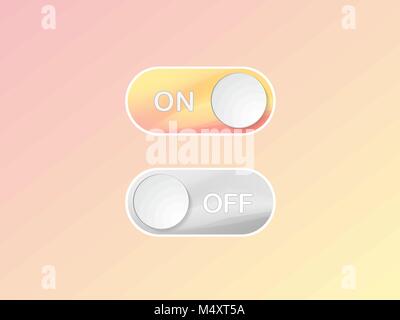 Flat icon On and Off Toggle switch button vector format Stock Vector