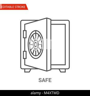 Safe Icon. Thin Line Vector Illustration Stock Vector