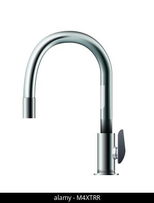 Metal mixer tap faucet Stock Vector
