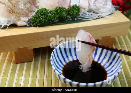 Sashimi of sea bream Stock Photo