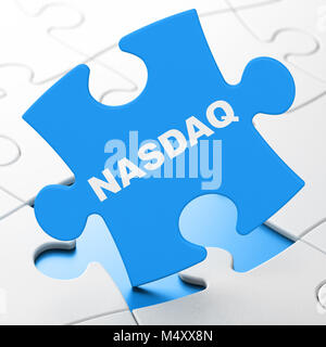 Stock market indexes concept: NASDAQ on puzzle background Stock Photo