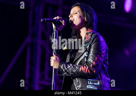 Singer Stefanie Kloss of the band 'Silbermond' performs a concert for ...
