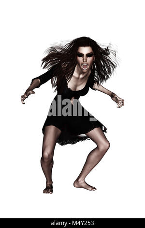 Ghost woman isolated on white background,3d render Stock Photo