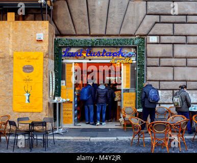 Rome Italy, Bar Sant Eustachio Caffe', people sitting in the street ...